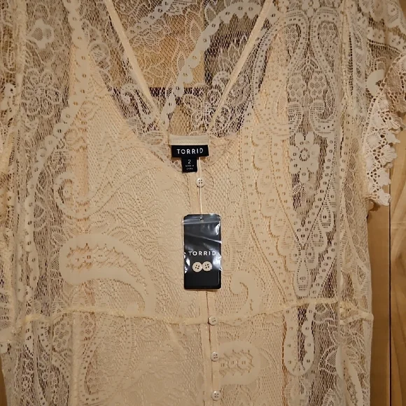 Torrid Cream Lace Maxi Dress - Picture 8 of 8